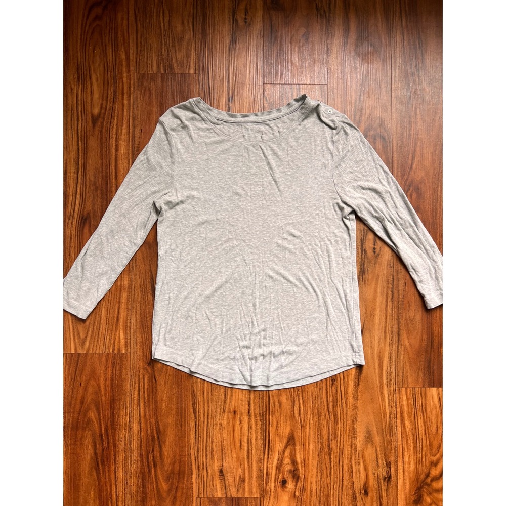Long Sleeve Top Women Small Gray Excellent Pima Cotton Modal Spandex